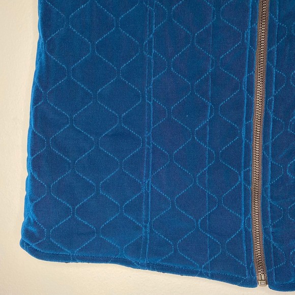 CHICO'S travelers woman's size medium M 1 quilted zip blue puffer vest - Picture 4 of 7